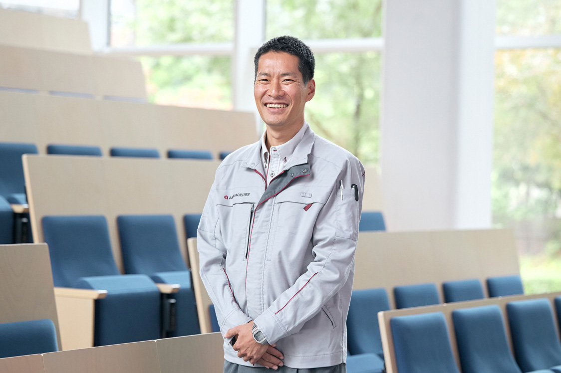 お客様とともに目指す学生ファースト。環境配慮型の大学施設の総合管理